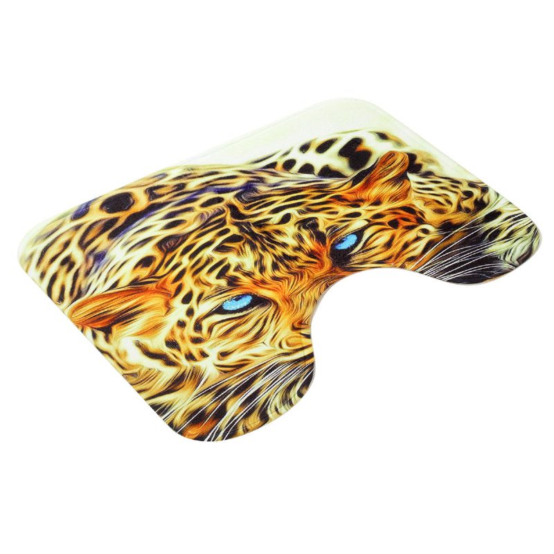 3 Db Leopard Panttern Otthoni Fürdőszobai Csúszásgátló Szőnyegpadló Szőnyeg Wc Üléshuzat Szett