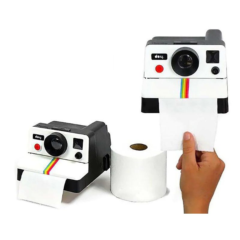 Kreatív Retro Polaroid Kamera Alakú Ihletésű Papírzsebkendők Wc Tekercspapír Tartó Doboz Fürdőszoba