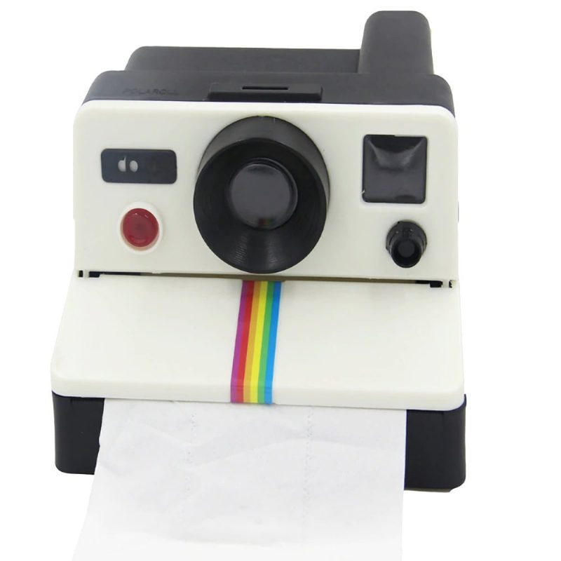 Kreatív Retro Polaroid Kamera Alakú Ihletésű Papírzsebkendők Wc Tekercspapír Tartó Doboz Fürdőszoba