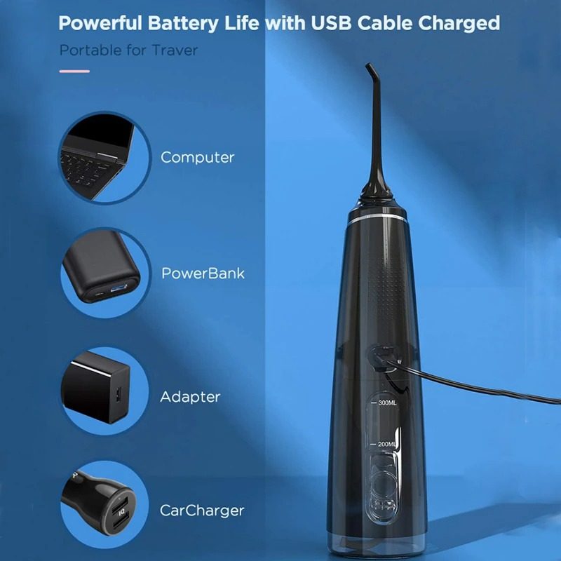Water Floss Szájvíz Fogtisztító Usb Újratölthető Vízálló
