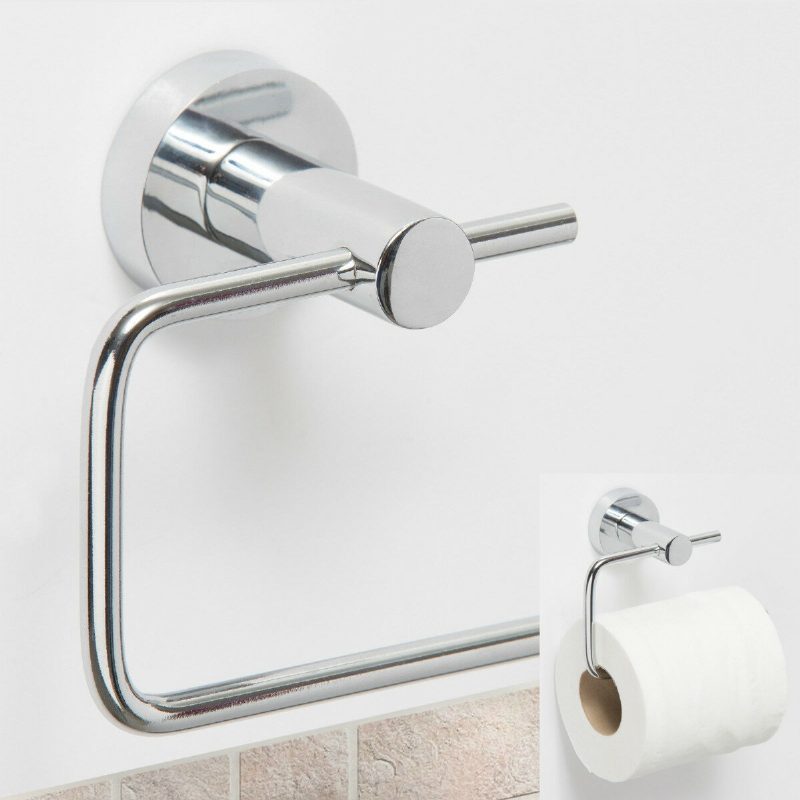 Wc-tekercs Selyempapír Tartó Adagoló Falra Szerelhető Gyűrűs Karika Horog Króm