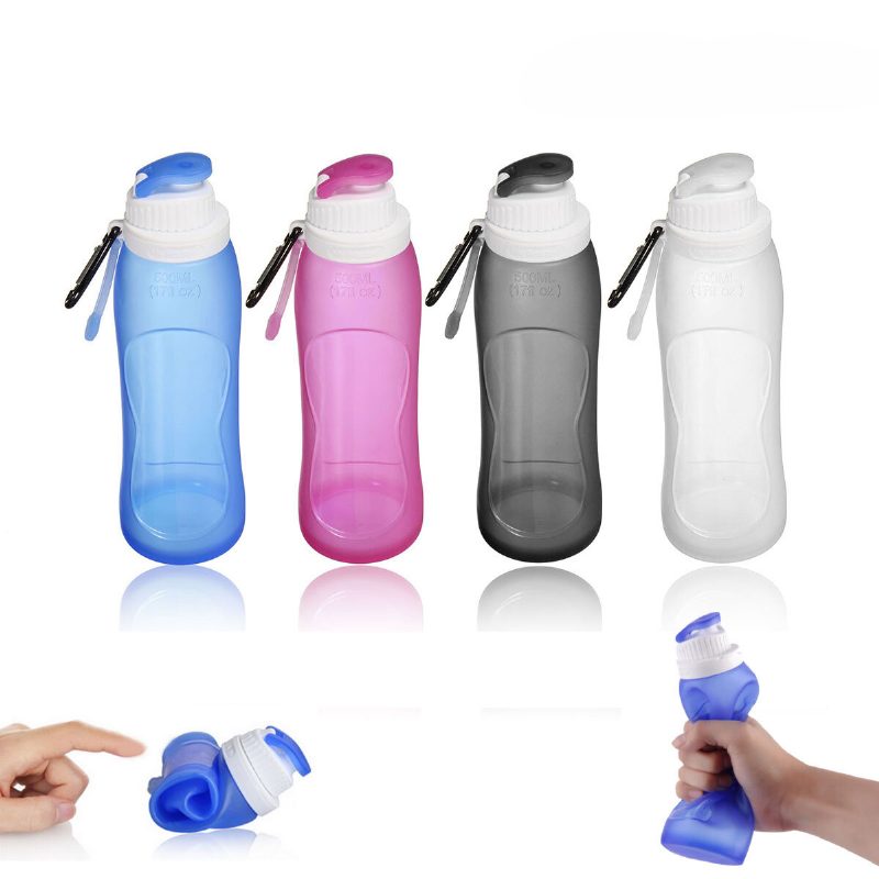 500 Ml-es Összecsukható Vizes Palack Szilikon Bpa Mentes Vízforraló Ivópalack Kültéri Utazás Futás Túrázás Kerékpározás