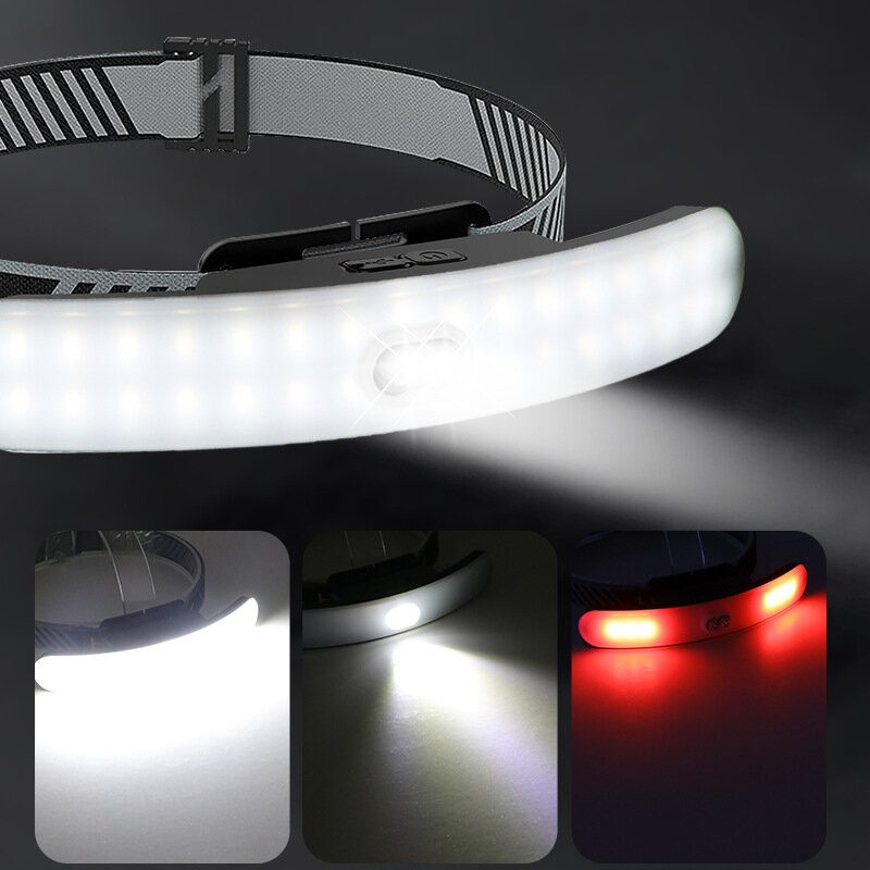 Bikight 1200mah 42 Led-es Fényszóró Fehér Fény+piros Fényű Headiight Cob Nagy Reflektor Homlokfutólámpa Javító Lámpa