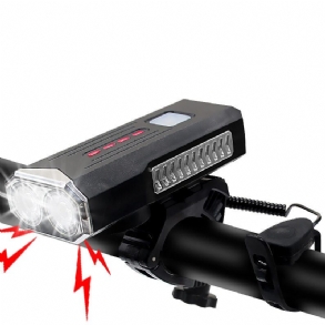 Bikight 2 Az 1-ben 400lm 2xt6 Kerékpáros Lámpa 3 Üzemmódban Állítható Usb-töltővel Kerékpár Első Lámpával 6 Üzemmóddal 120 Db-es Kürttel Rögzítő Tartóval