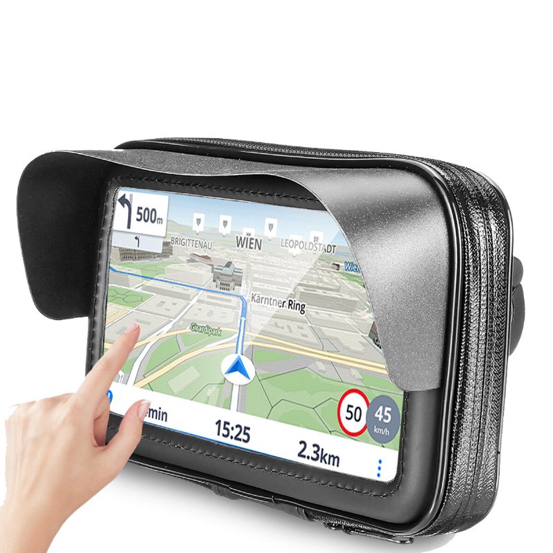 Bikight 6.3 Hüvelykes Vízálló Motorkerékpár Mobiltelefon/gps Tartó Tok Táska Kormányra Szerelhető Okostelefon