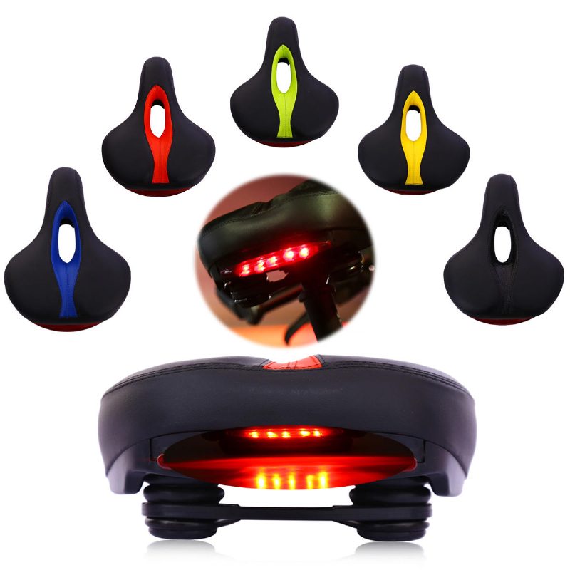 Bikight Mtb Bike Comfort Nyeregpárna Ülés Kerékpár Kerékpáros Led Hátsó Villogó Lámpa
