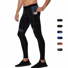 Férfi Leggings Kompressziós Nadrág Harisnya Zsebekkel Edzés Futás