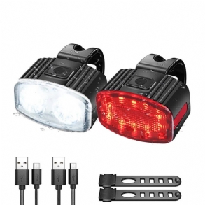 Kerékpár Usb Újratölthető Hátsó Lámpa Első Készlet Led Kerékpárhoz És Lámpák Tartozékok