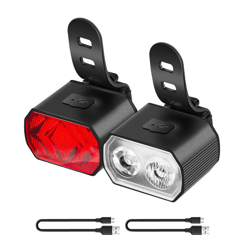 Kerékpáros Kerékpár Első Lámpa Hátsó Mtb Biztonsági Figyelmeztető Ipx6 Lámpás Led Készlet