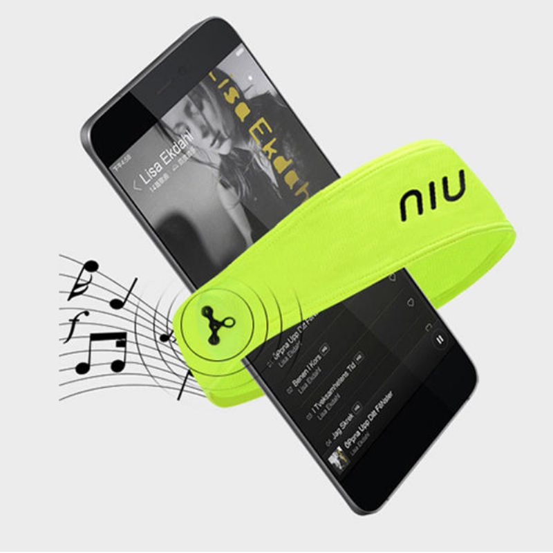 Niu Fejpántos Verejtékpántos Bluetooth 4.1 V Beépített Mikrofon Izzadságvezető Öv A Fitneszhez