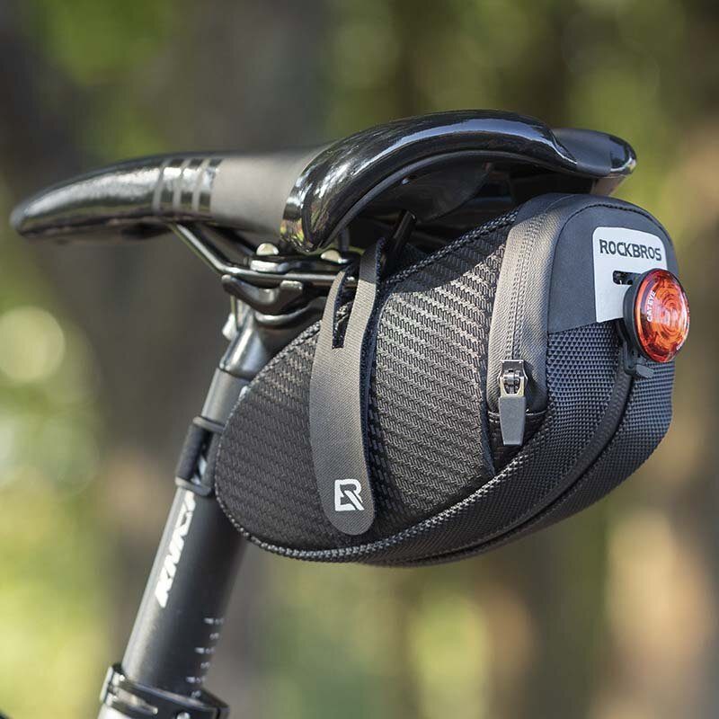 Rockbros Kerékpáros Nyeregtáska 3d Shell Esőálló Fényvisszaverő Ütésálló Bike Tube Hátsó Farok Nyeregtartó Táska Kerékpár Kiegészítők