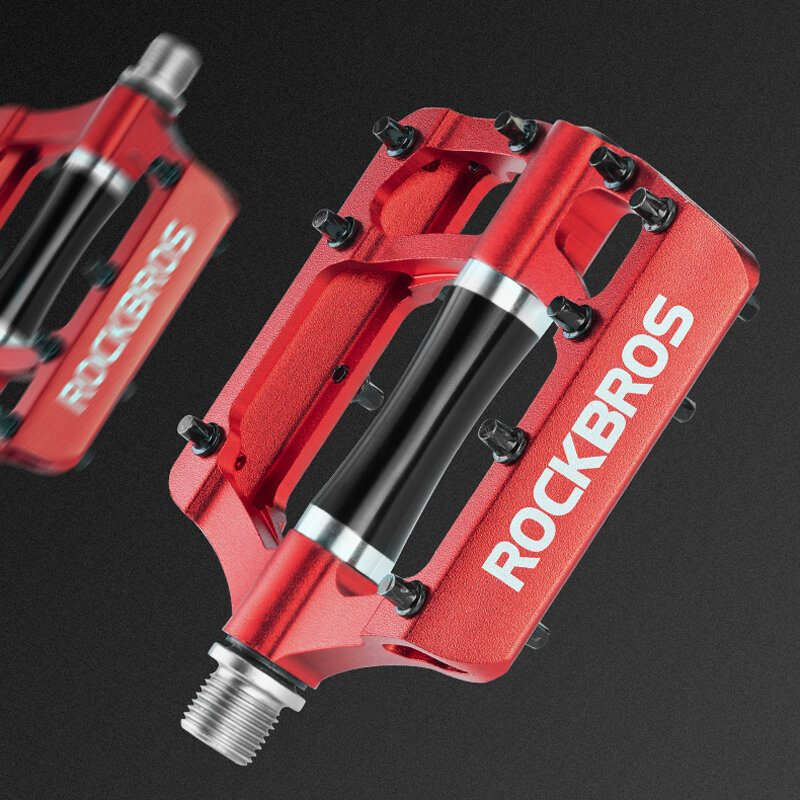 Rockbros Mtb Pedálok Kerékpár Lapos Alumínium 9/16" Csúszásmentes Tömített Csapágy 21 Db Cleats Ötvözet Kerékpáros Platform