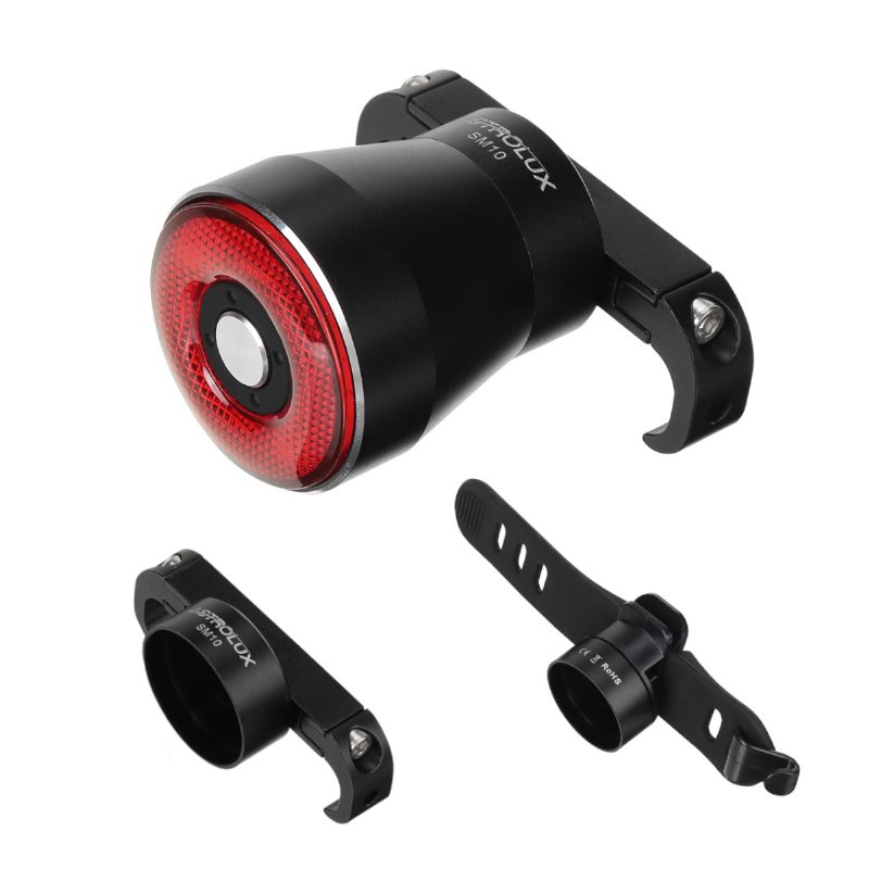 Sm10 Smart Brake Sensing Kerékpár Hátsó Lámpa C Típusú Usb Újratölthető Alumíniumötvözet Optikai Intelligens Kerékpáros Btm