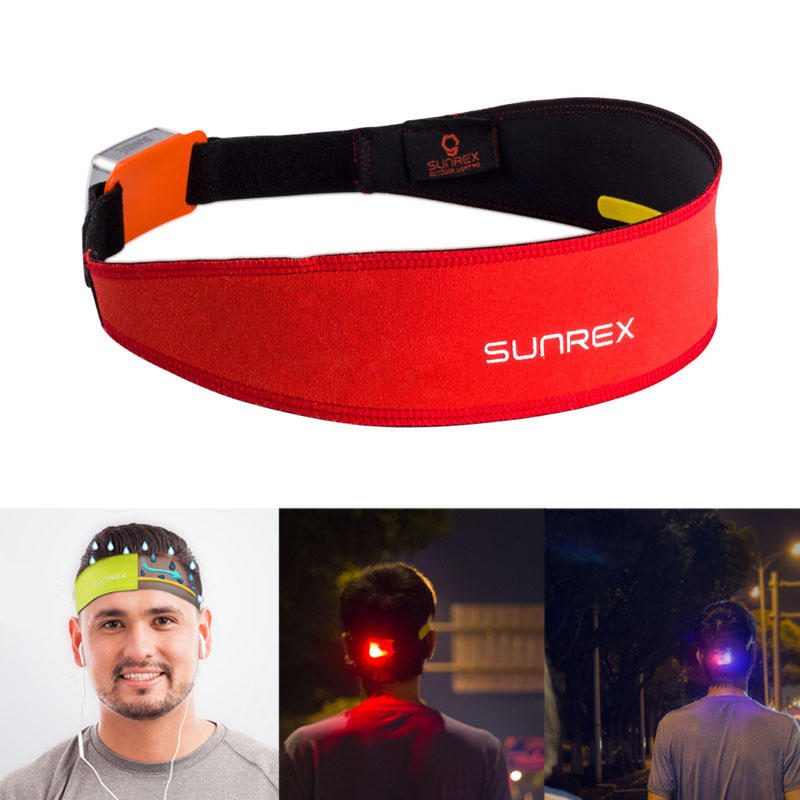 Sunrei Sunrex Fejpánt Kültéri Futóöv Fitness Jóga Izzadásgátló Pánt Figyelmeztető Fénnyel