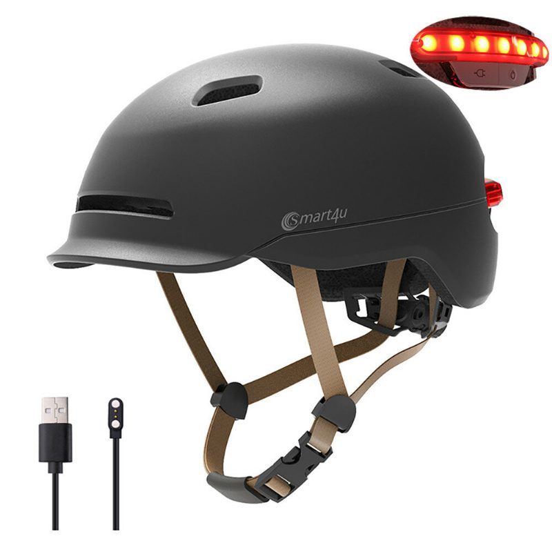 Us Direct Smart4u Kerékpáros Sisak 22.44-24.02 Hüvelykes Állítható Vízálló Sport Érzékelős Hátsó Lámpával