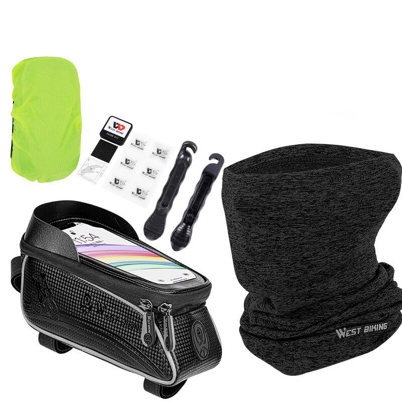 West Biking Kerékpárvázas Táskakészlet Vízálló Érintőképernyős Kerékpáros Táska Gumiabroncs Pry Bar Kerékpárgumi Patch Kit Téli/nyári Arcsál Mtb Országúti Kerékpár Tartozékok