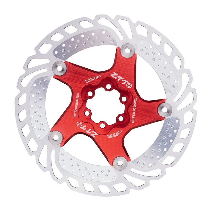 Ztto 140/160/180/203mm Alumínium Ötvözet Acél Fém Hőelvezetés Hat Tüskés Tárcsák Kerékpár Úszó Mountain Bike