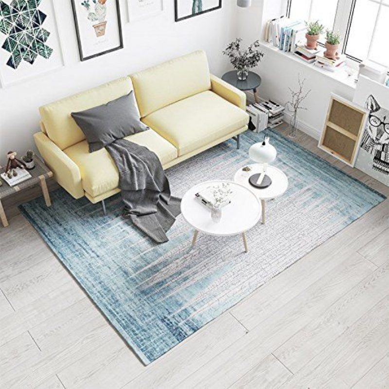 Európai Modern Kortárs Szőnyegek Kék-fehér Akvarell Designer Nappali Étkező Hálószoba Szőnyeg 5' 2" X 7" 5" (160x230cm)