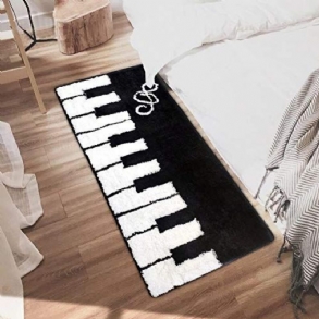 Fekete Zongora Zenei Szőnyeg Lakásdekoráció Mosható Padlószőnyeg Nappali Padló 2ftx3ft