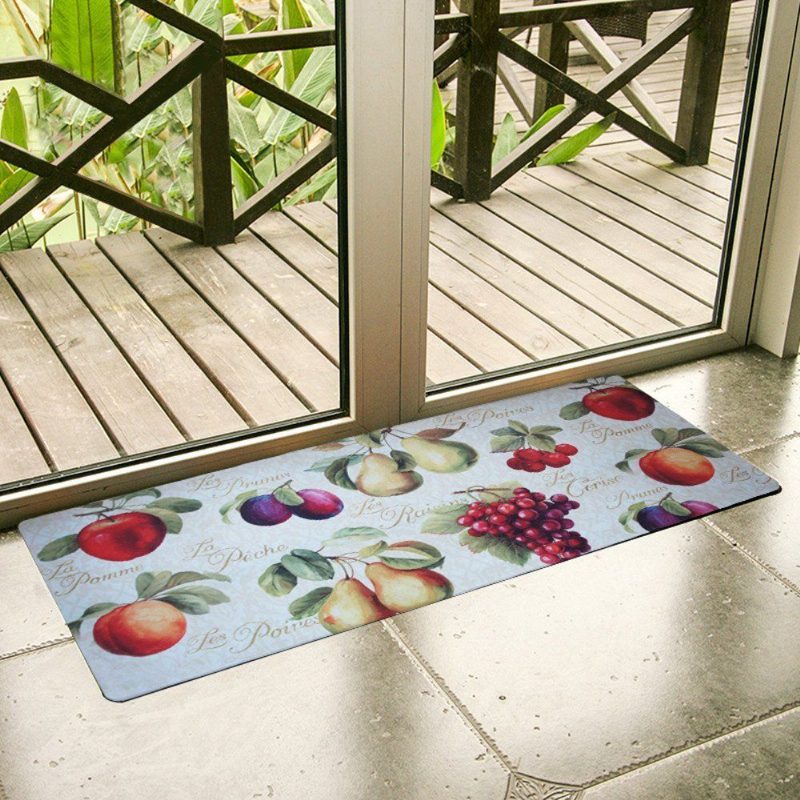 Fruits Design Gumifelületű Szőnyeg Csúszásmentes Konyhai Padlószőnyeg Vízálló Szőnyegek 20.47''x48.03''