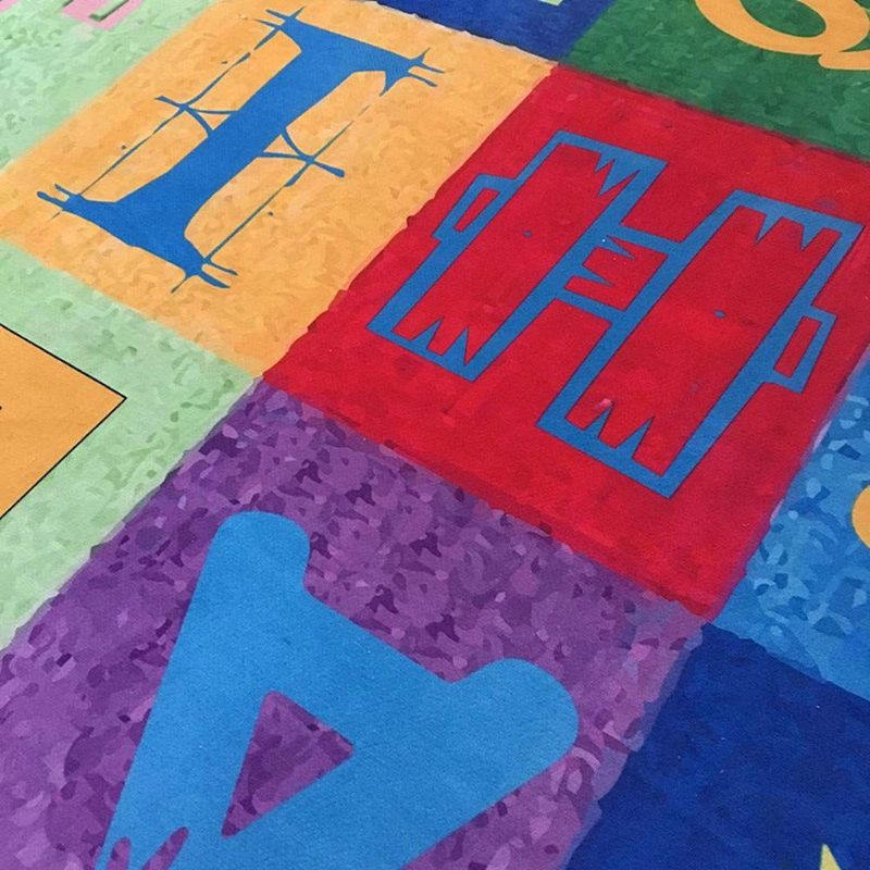Kids Alphabet Rugall 26 Letters Egyedülálló Tanulási Helyet Biztosít Mindenkinek Gyermek Osztálytermi Oktatási Szőnyeg 2.6"x3.9" Többszínű