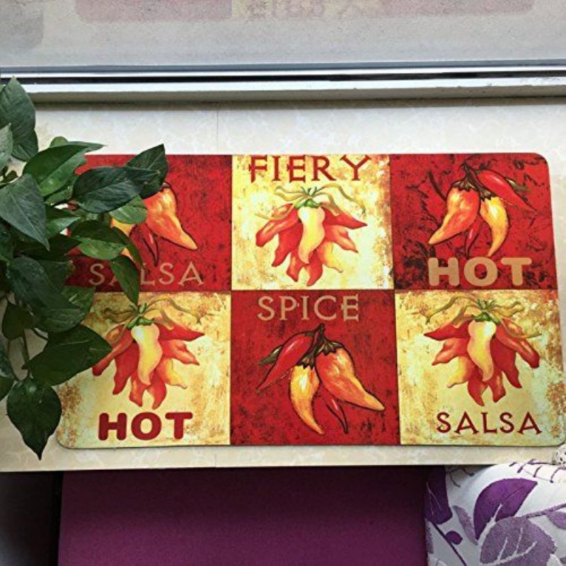 Lakásdekoráció Klasszikus Chili Nyomatokmodern Design Konyhai Szőnyeg Csúszásmentes Ajtószőnyeg 18'' X 30''
