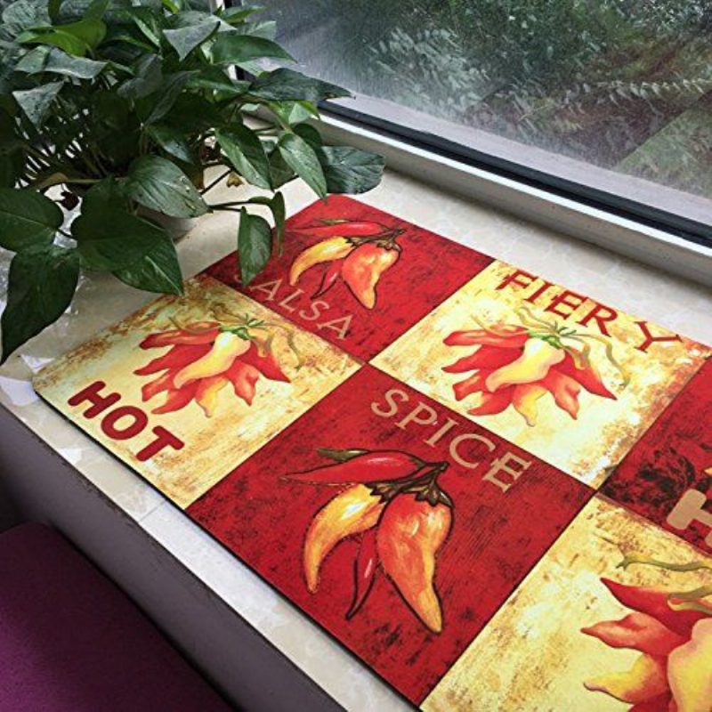 Lakásdekoráció Klasszikus Chili Nyomatokmodern Design Konyhai Szőnyeg Csúszásmentes Ajtószőnyeg 18'' X 30''