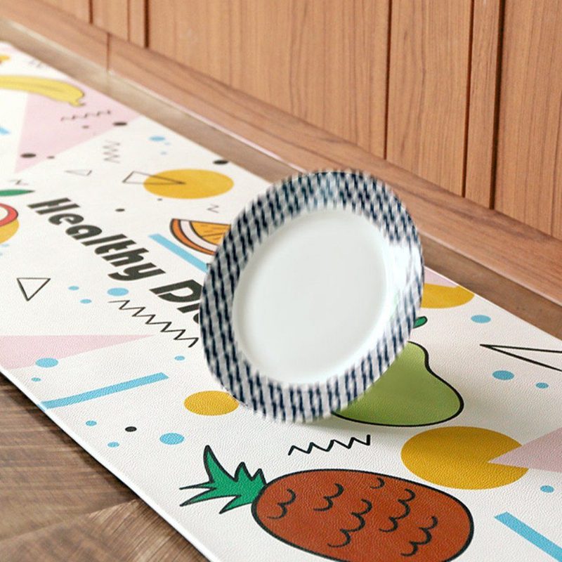 Vízálló Gumi Hátlapú Szőnyeg 17.7" X 59" Accent Csúszásmentes - Gyümölcsgyűjtemény Konyha Étkező Nappali Előszoba Fürdőszoba Kisállat Beléptető Szőnyegek