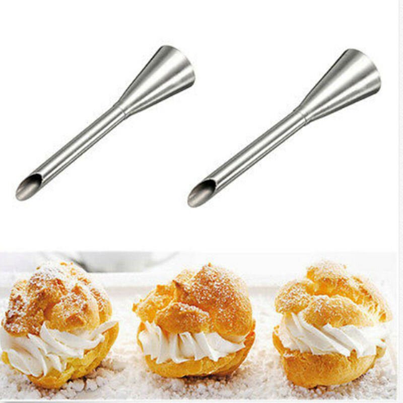 1db Kiváló Minőségű Puffs Cream Icing Csövek Fúvóka Hegye Rozsdamentes Acél Hosszú Puff Hegy