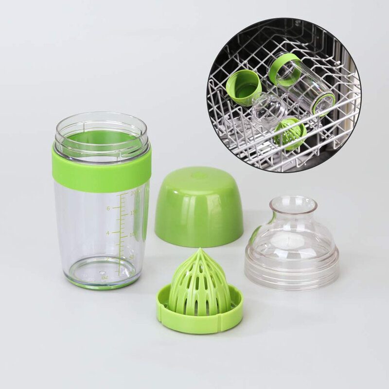 2 Az 1-ben Szivárgásmentes Salátaöntet Palack Shaker Citrusfacsaróval - 250 Ml