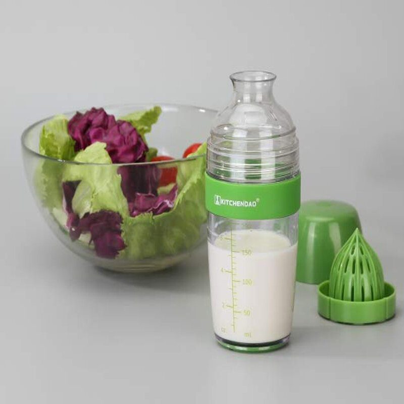 2 Az 1-ben Szivárgásmentes Salátaöntet Palack Shaker Citrusfacsaróval - 250 Ml