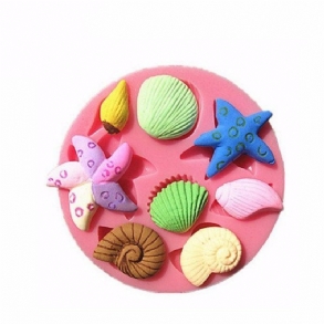 3d Szilikon Tengeri Kagylók Csillag Csiga Fondant Torta Csokoládé Penész Tortadísz
