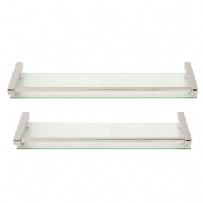 40/50/60 cm Modern Fürdőszobai Üveg Zuhanykabin Tárolópolc Falra Szerelhető Sárgaréz Alap És Üvegréteg