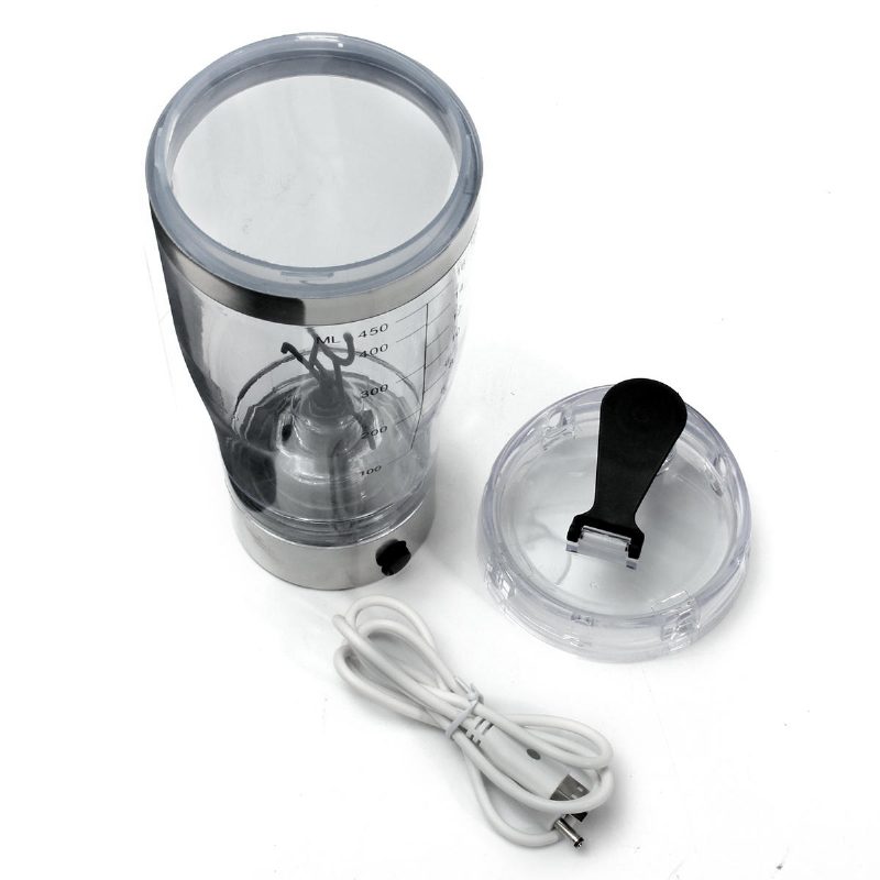450 Ml Usb Töltő Elektromos Shaker Csésze Turmixgép Levehető Keverőpohár Fitness Fehérjepor Shake