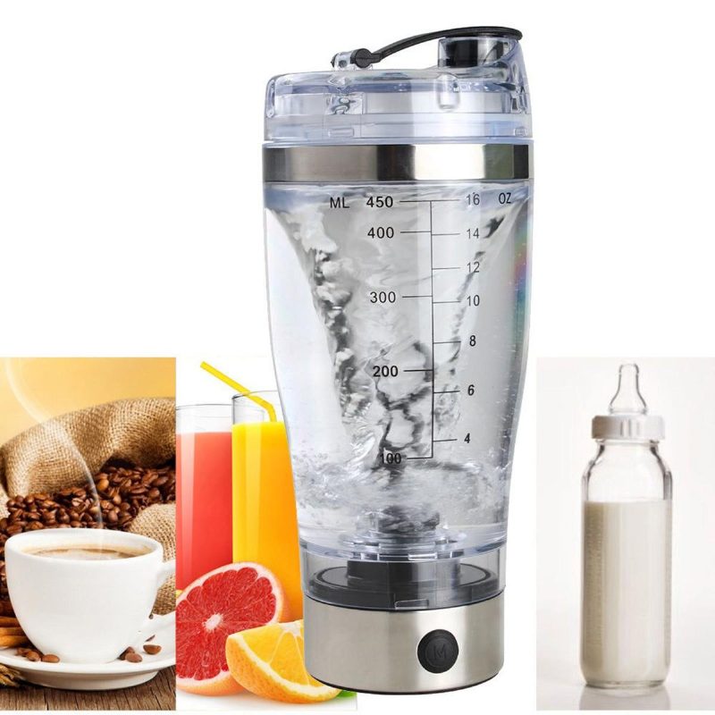 450 Ml Usb Töltő Elektromos Shaker Csésze Turmixgép Levehető Keverőpohár Fitness Fehérjepor Shake