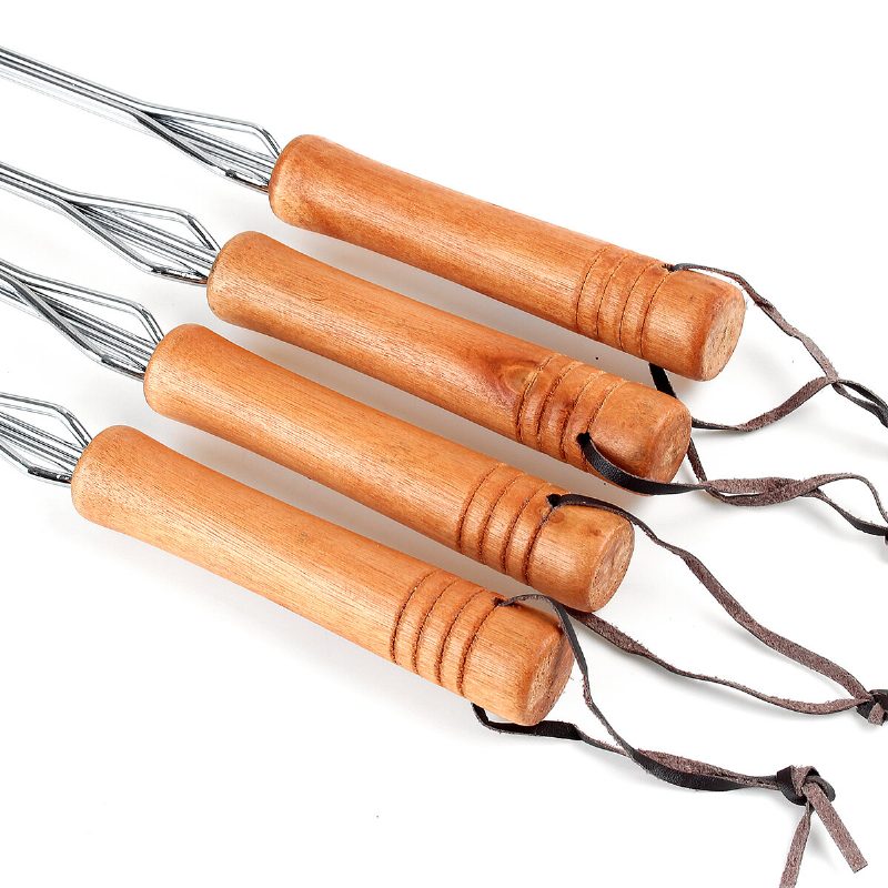 4db/készlet Bbq Rozsdamentes Acél Teleszkópos Grillvillák Kültéri Grilleszközök