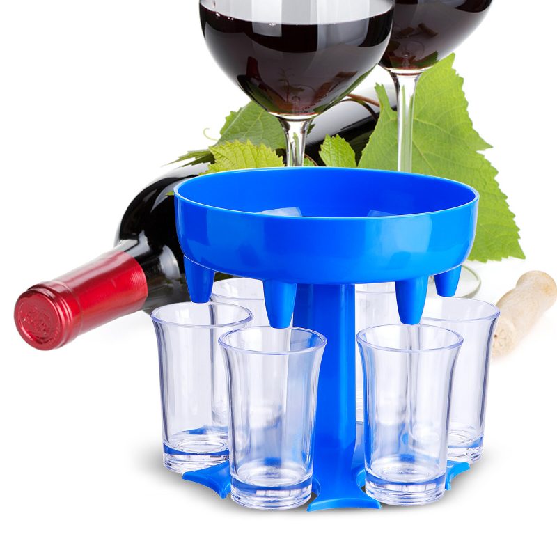 6 Shot Glass Adagoló 6 Csészével Függő Tartó Állvánnyal Caddy Italadagolóval Ajándékok Ivójátékok Bárhoz Otthoni Koktélpar