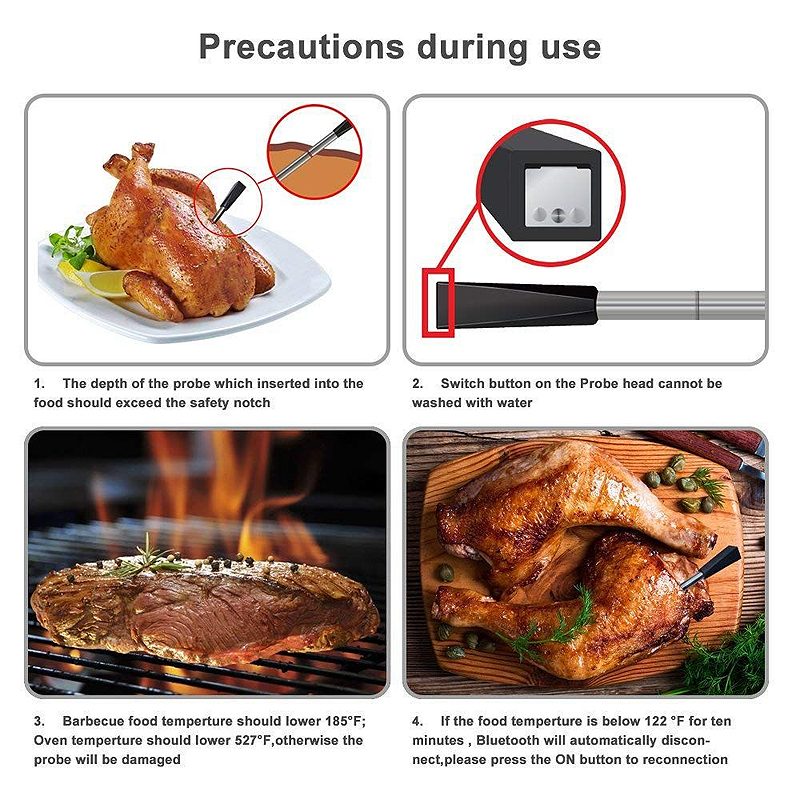 Cooking Meat Kitchen Bluetooth-kompatibilis Hőmérő