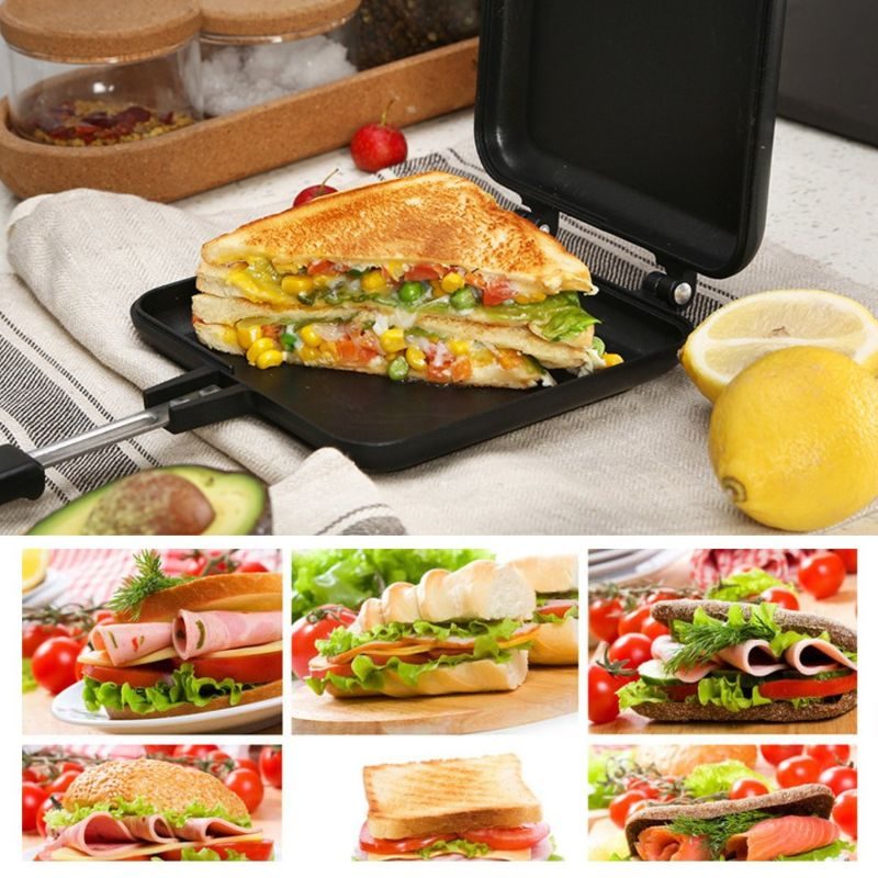Forma Grill Serpenyő Kétoldalas Tapadásmentes Szendvics Kenyér Pirítós Reggeliző
