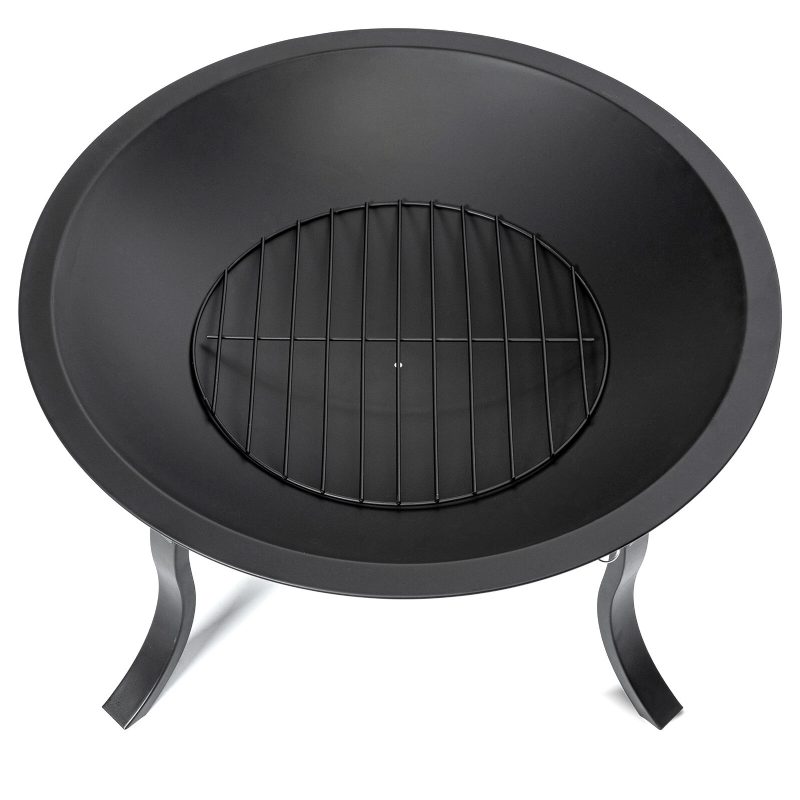 Kingso 24 Hüvelykes Hordozható Tűzrakás Acél Fával Égetett Tűzhely Bbq Grill Fire Bowl Pokerrel