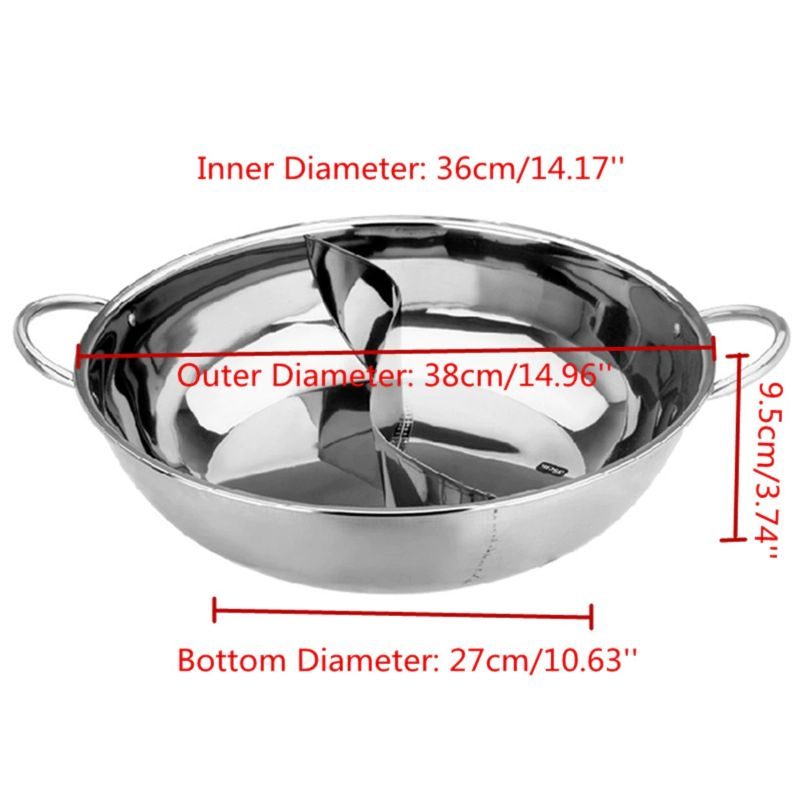 Pot Divider Twin Edények Rozsdamentes Acél Edény
