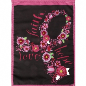 12.5"x18" Faith Hope Love Garden Zászló Rózsaszín Szalag Mellrák Elleni Küzdelem Virágdíszek