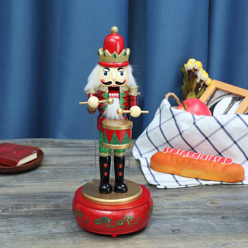 32 cm-es Fából Készült Őr Diótörő Katona Játék Zenedoboz Karácsonyi Díszek Ajándék