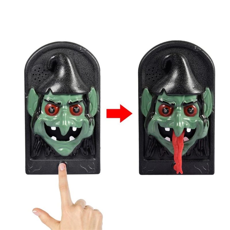 Halloween Csengő Izzó Hangzó Horror Játék Üdvözlő Ajtó Függő Koponya Dekor Kellékek Darab