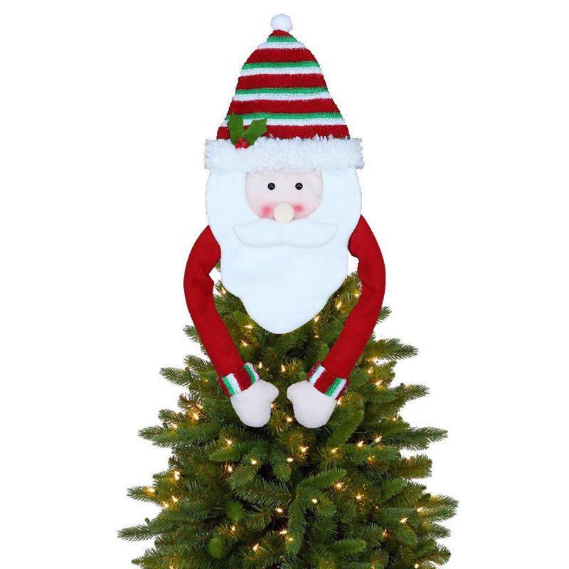 Karácsonyfa Hóember Jávorszarvas Santa Topper Dísz Party Dekoráció