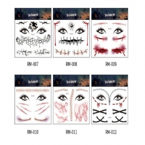 Vízálló Halloween Arctetováló Matrica Ideiglenes Heg Borzalmas Denevérrepedés Fesztiválparti Arc Sminkmatrica