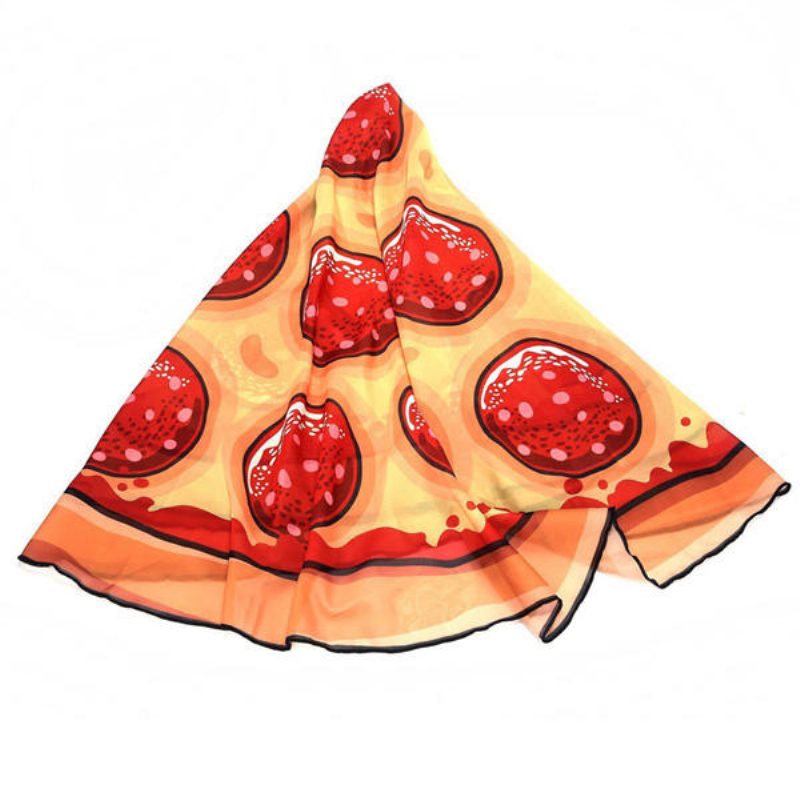 150 cm-es Fánk Pizza Ananász Nyomtatás Vékony Dacron Strandtörölköző Kendő Ágynemű Kárpit