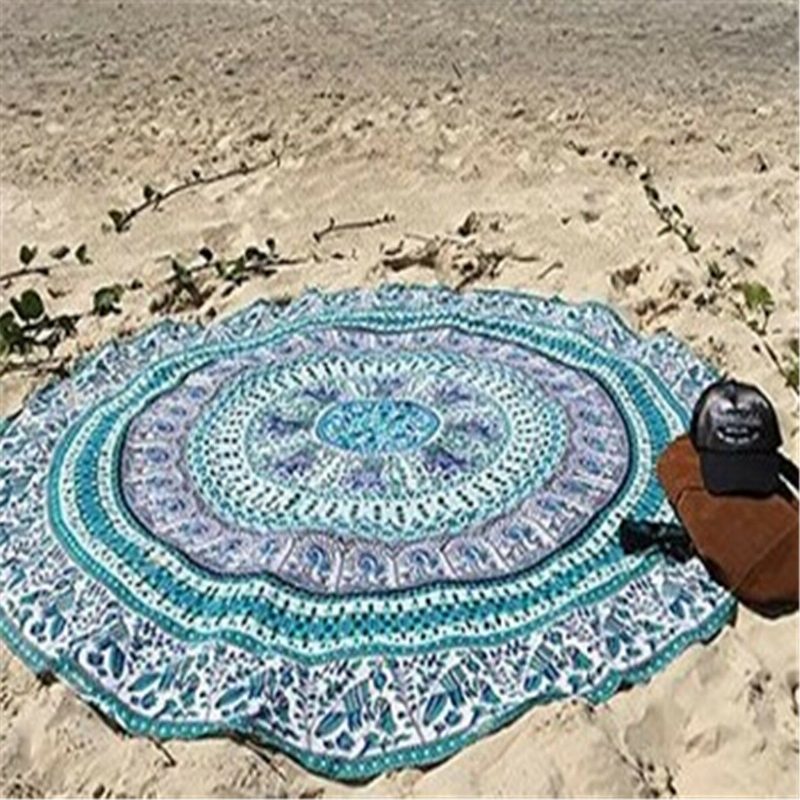 Honana Wx-16 150 cm Bohém Vékony Sifon Strandtörölköző Szőnyeg Mandala Kerek Selyem Sál Ágynemű Kárpit
