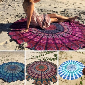 Honana Wx-16 150 cm Bohém Vékony Sifon Strandtörölköző Szőnyeg Mandala Kerek Selyem Sál Ágynemű Kárpit