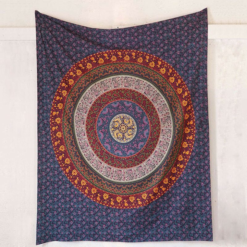 Honana Wx-17 150x210cm Bohém Stílusú Poliészter Szál Strandtörölköző Kendő Mandala Téglalap Ágynemű Kárpit